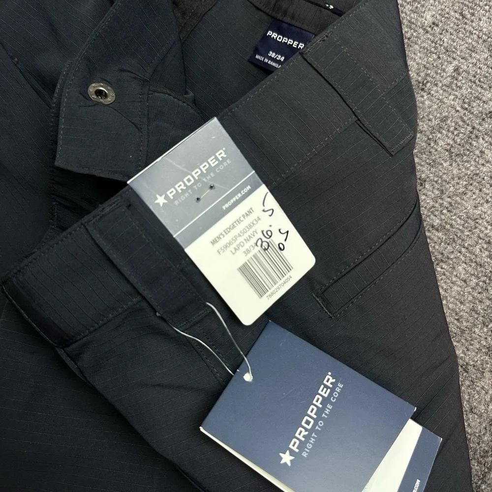 NWT Propper EdgeTec Tactical Pants Mens 38x28 Navy Blue Cargo Uniform Polyester